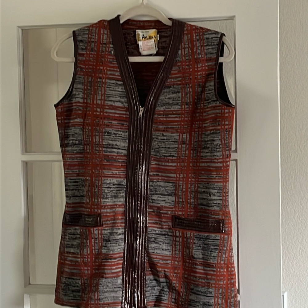 VINTAGE WOOL AND LEATHER VEST